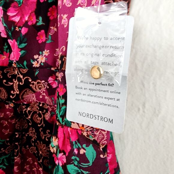 NEW Julia Jordan Ruffle Mockneck Floral Flutter Sleeve Floral Midi Dress - Picture 6 of 13